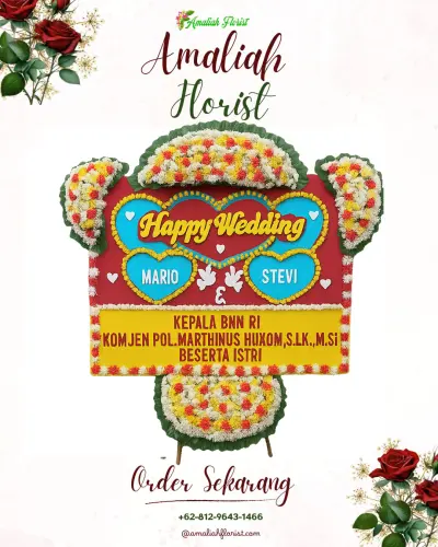 Karangan Papan Bunga Pernikahan di Labuhan Deli
